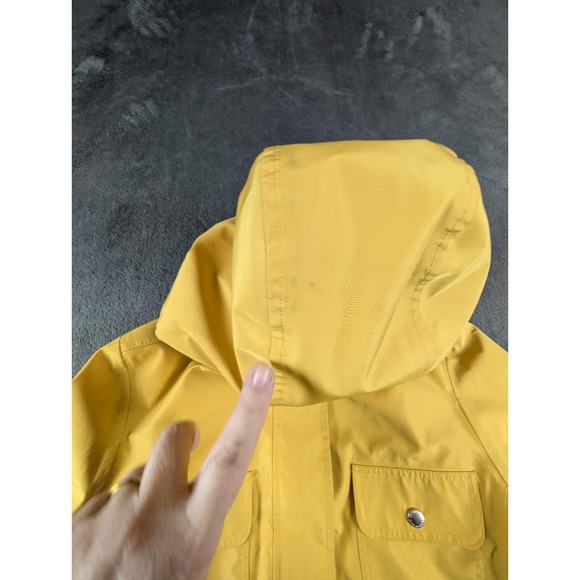 Lands' End Women's Yellow Hooded Rain Jacket Parka Size 10-12 Waterproof Shell - Picture 8 of 12